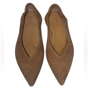 POMME D’OR Vero Cuoio Women's Italian Leather Pointed Toe Woven Flats